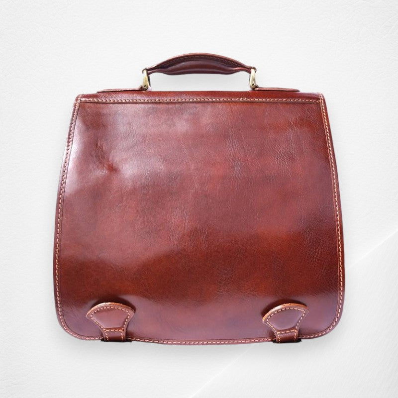 Leather Briefcase With Two Compartments