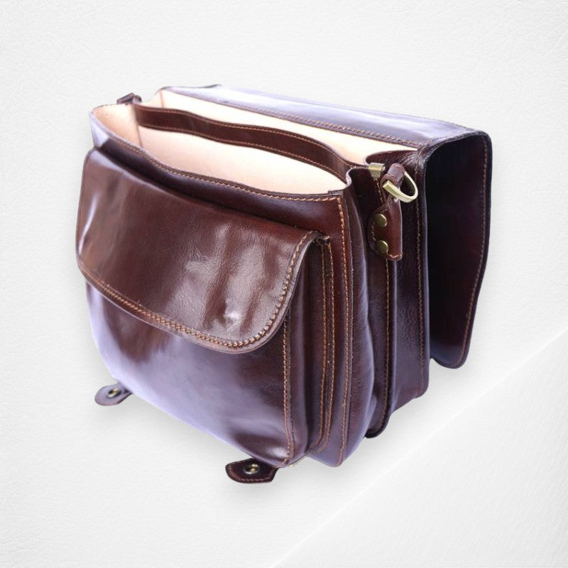 Leather Briefcase With Two Compartments