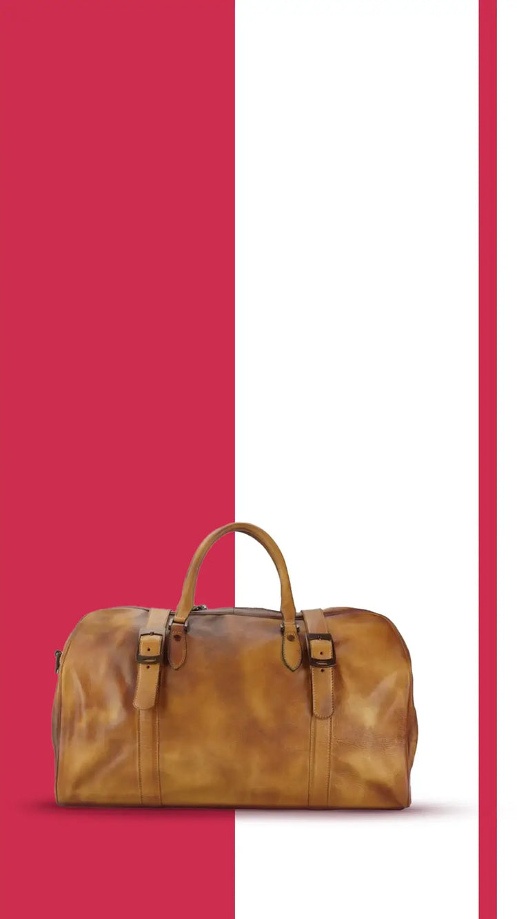 brown leather travel bag mobile